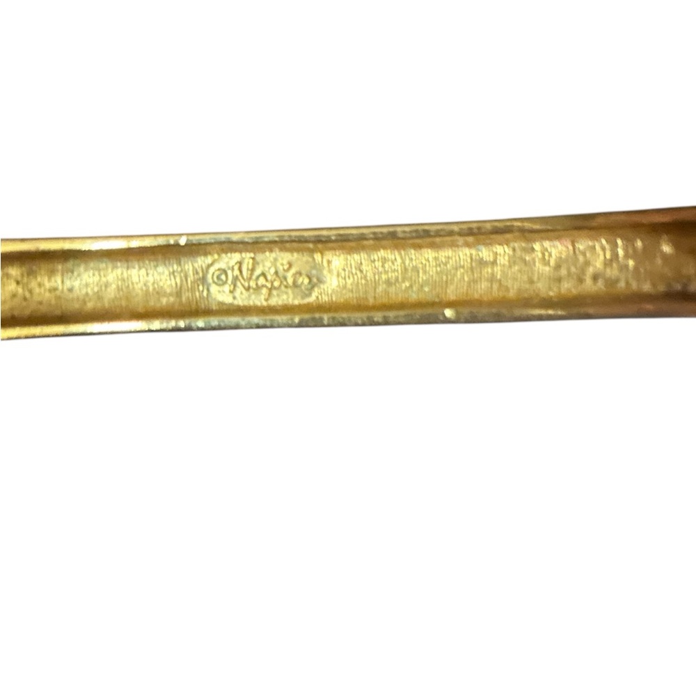 Napier Gold Hinge Bracelet with Rhinestone Accents - Picture 3 of 4